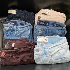 HUGE LOT OF JEANS (6 PAIRS) - HOLLISTER, GARAGE, H&M